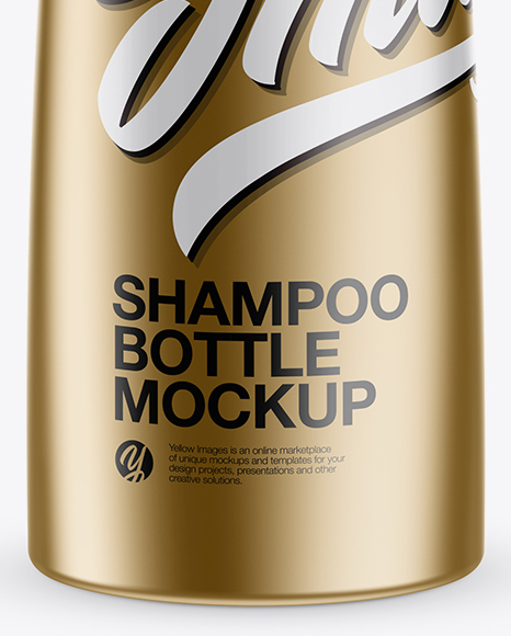 Matte Metallic Shampoo Bottle Mockup (High-Angle Shot)