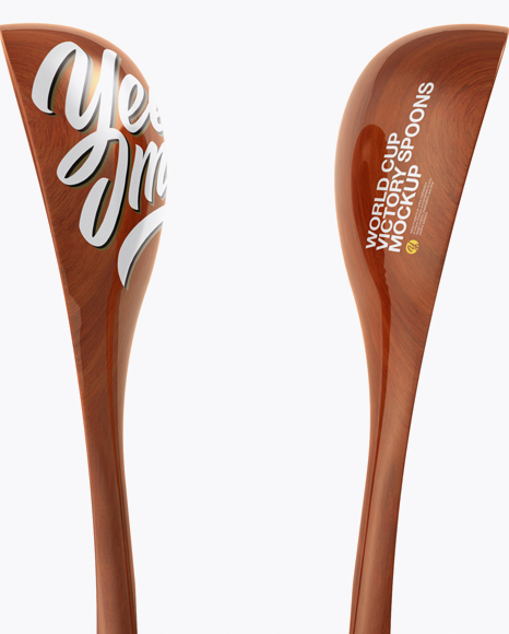 Wooden World Cup Victory Spoons Mockup - Front View