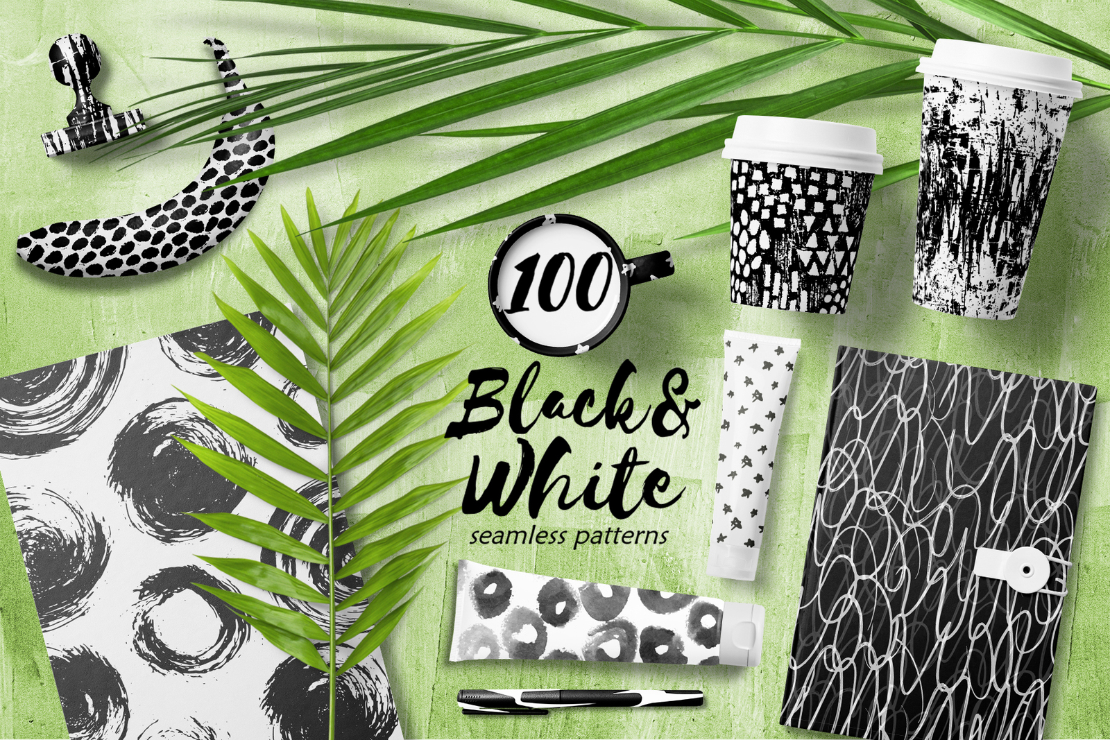 100 Abstract Black&amp;White Patterns