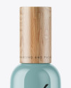 Glossy Cosmetic Bottle With Wooden Cap Mockup