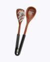 Wooden World Cup Victory Spoons Mockup - Half Side View