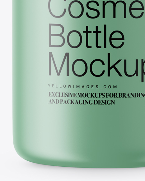 Matte Cosmetic Bottle With Wooden Cap Mockup