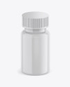 Glossy Plastic Pills Bottle Mockup - Front View (High-Angle Shot)