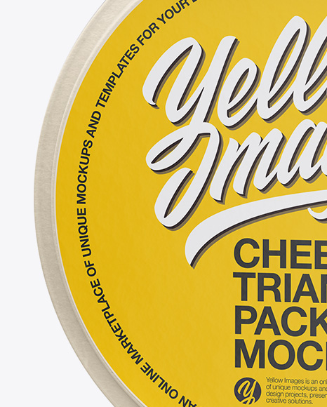 8 Cheese Triangles Package Mockup - Half Side View