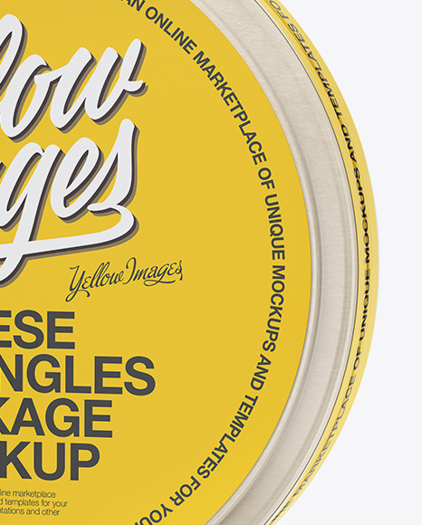 8 Cheese Triangles Package Mockup - Half Side View - Free Download