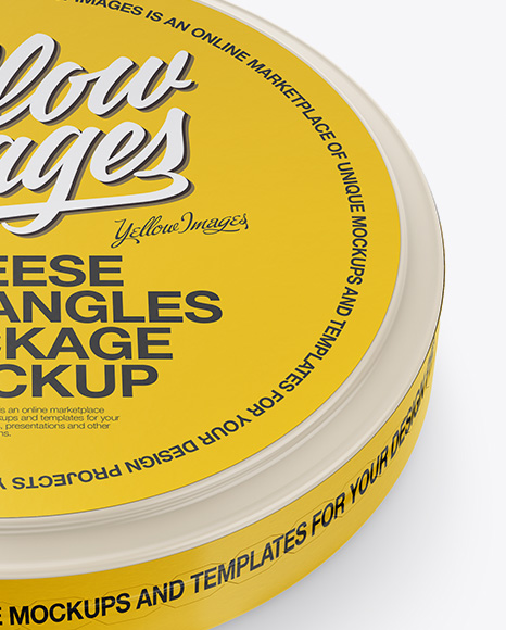 8 Cheese Triangles Package Mockup - Front View (High Angle Shot)