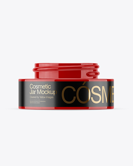 50ml Glossy Plastic Cosmetic Jar Mockup