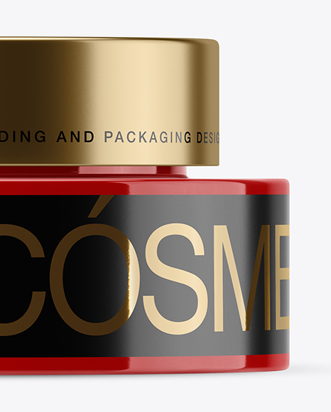 50ml Glossy Plastic Cosmetic Jar Mockup