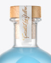 Clear Glass Gin Bottle with Wooden Cap Mockup