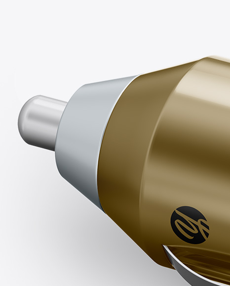 Metallic USB Car Charger Mockup - Half Side View