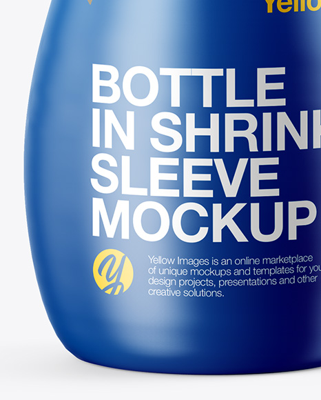 PET Bottle in Matte Shrink Sleeve Mockup