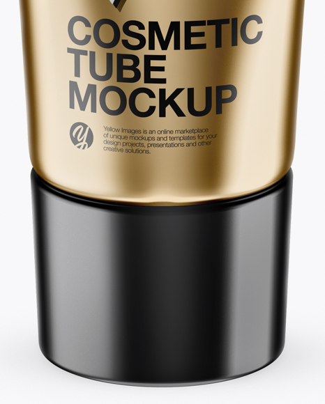 Matte Metallic Cosmetic Tube Mockup (High-Angle Shot)