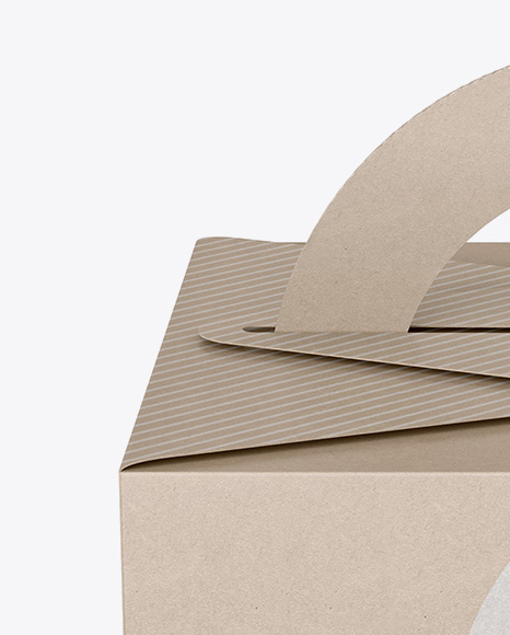 Kraft Box Mockup - Front View (High Angle Shot)