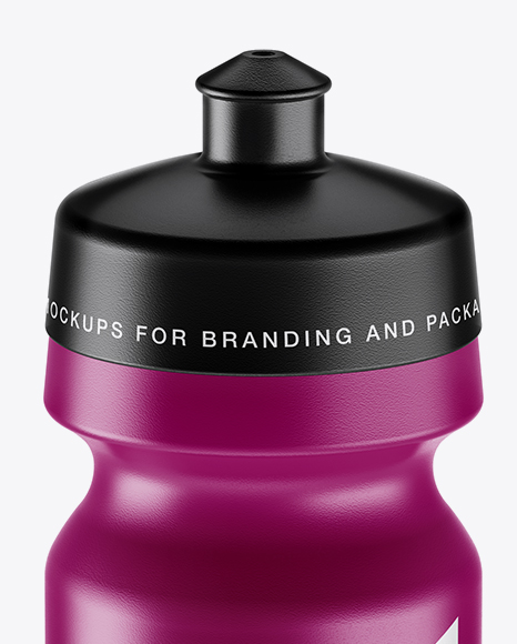 Textured Plastic Sport Bottle Mockup (High-Angle Shot)