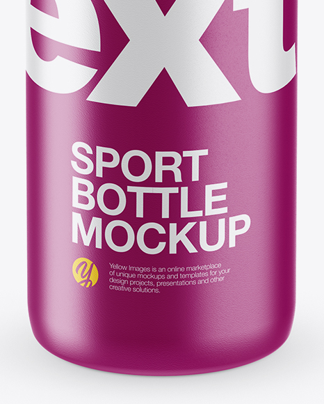 Textured Plastic Sport Bottle Mockup (High-Angle Shot)