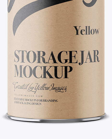 Kraft Storage Jar Mockup - Front View