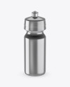 Metallic Sport Bottle Mockup (High-Angle Shot)