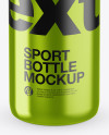 Metallic Sport Bottle Mockup (High-Angle Shot)