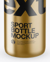 Matte Metallic Sport Bottle Mockup (High-Angle Shot)