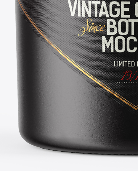 Ceramic Bottle with Wooden Cap Mockup