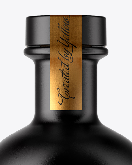 Ceramic Bottle with Wooden Cap Mockup