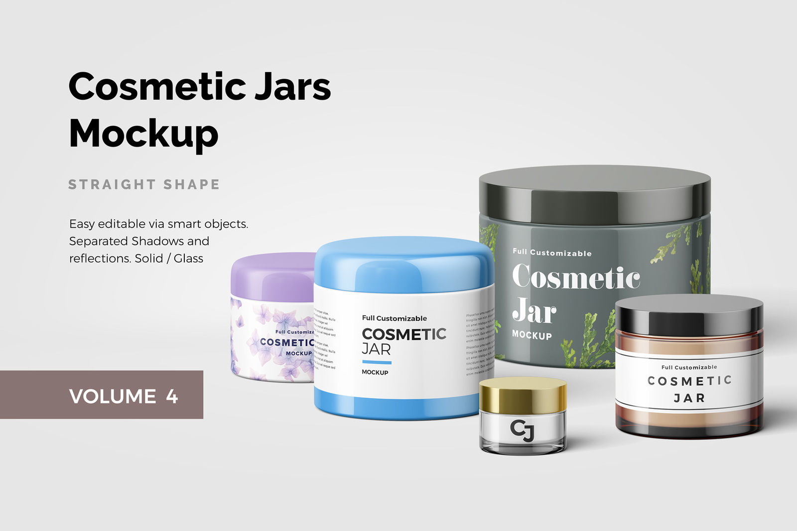 Cosmetic Jars Mockup