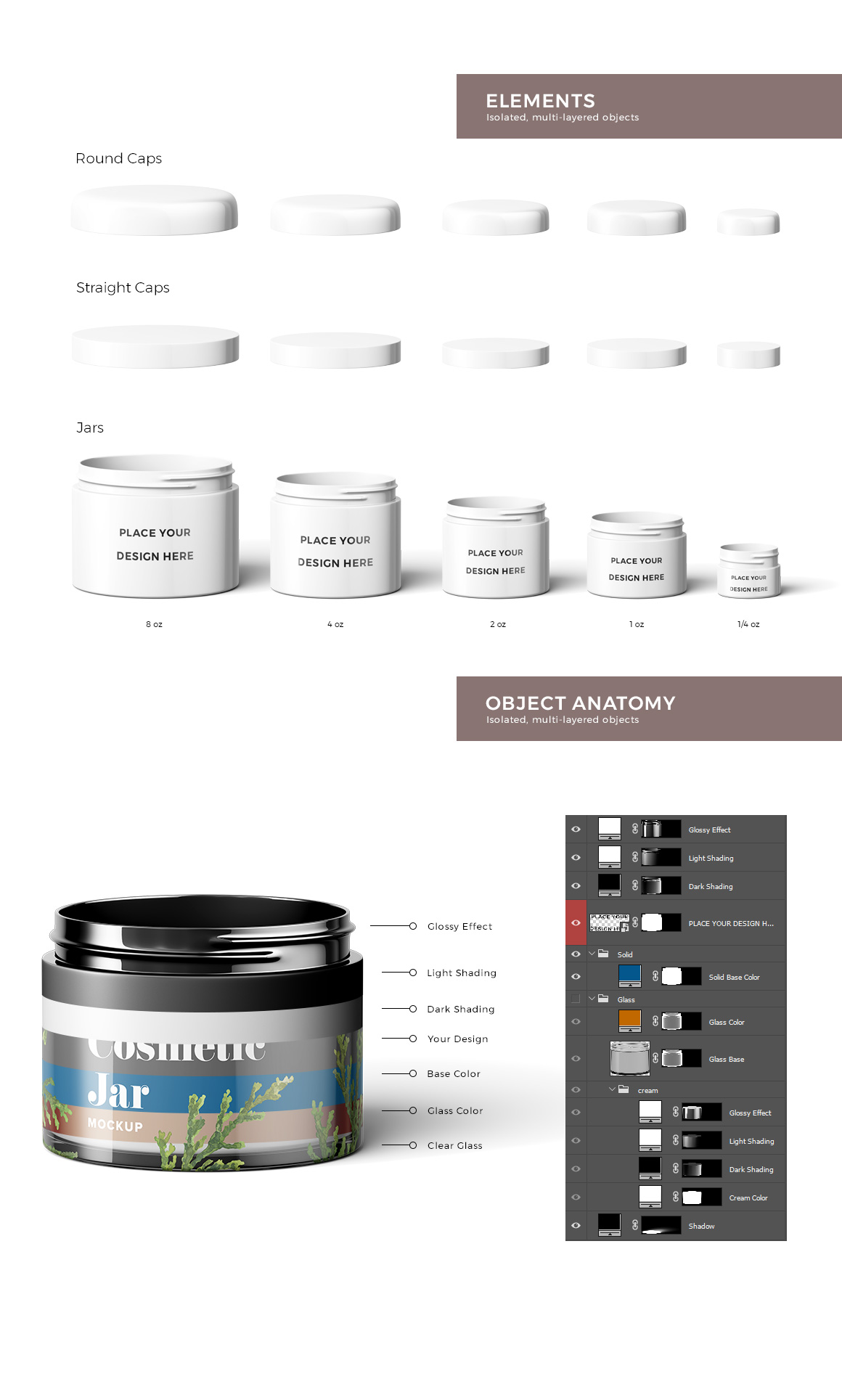 Cosmetic Jars Mockup