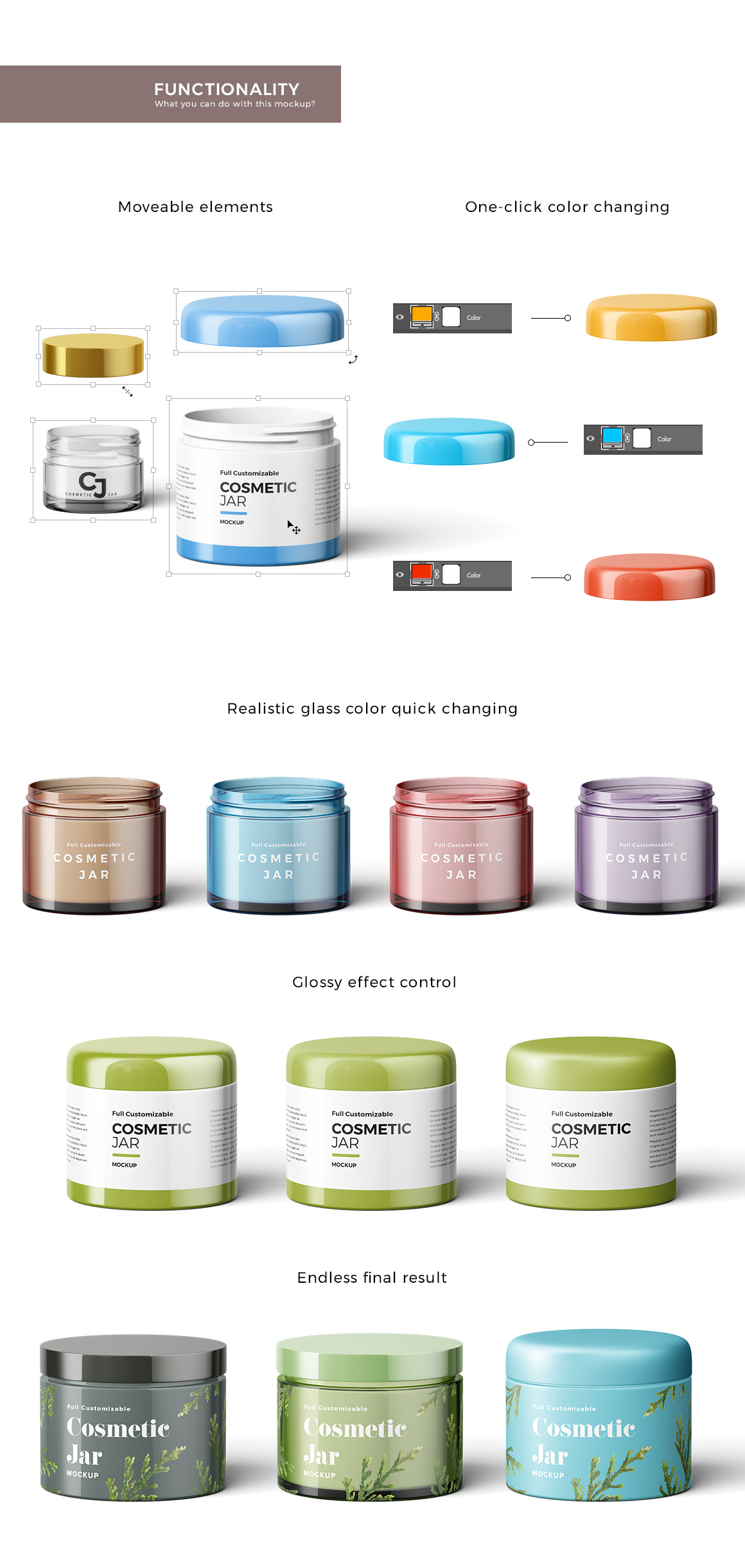 Cosmetic Jars Mockup