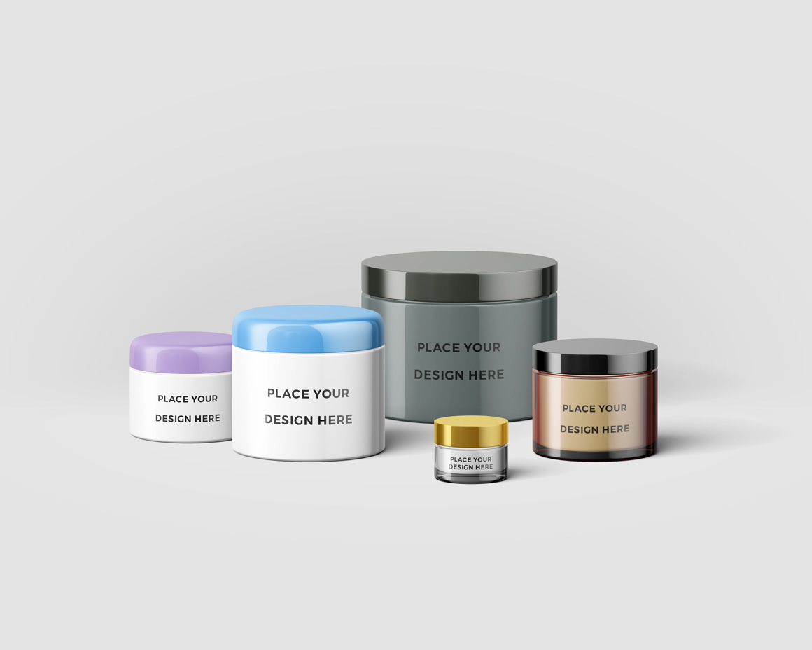 Cosmetic Jars Mockup