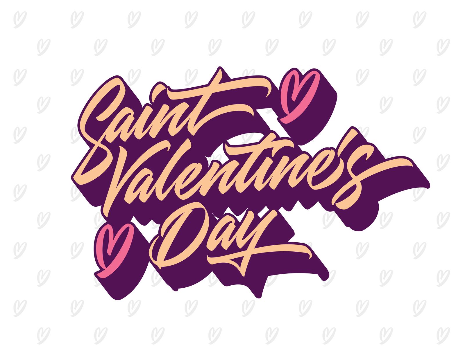 Saint Valentine&#039;s Day Greeting Card Lettering Hand made quote