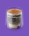 Macchiato Coffee Cup With Caramel Mockup - High-Angle Shot & Top View