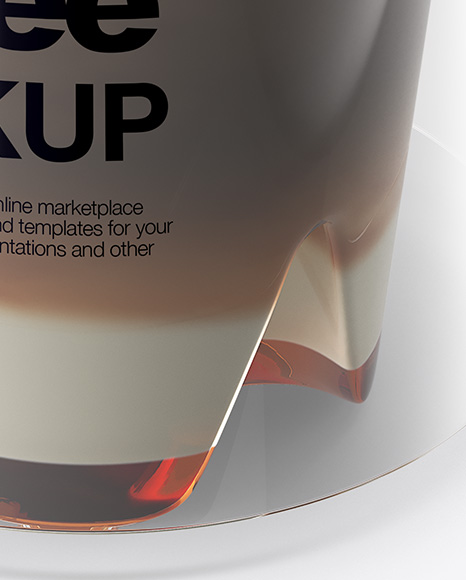 Macchiato Coffee Cup With Caramel Mockup - High-Angle Shot & Top View