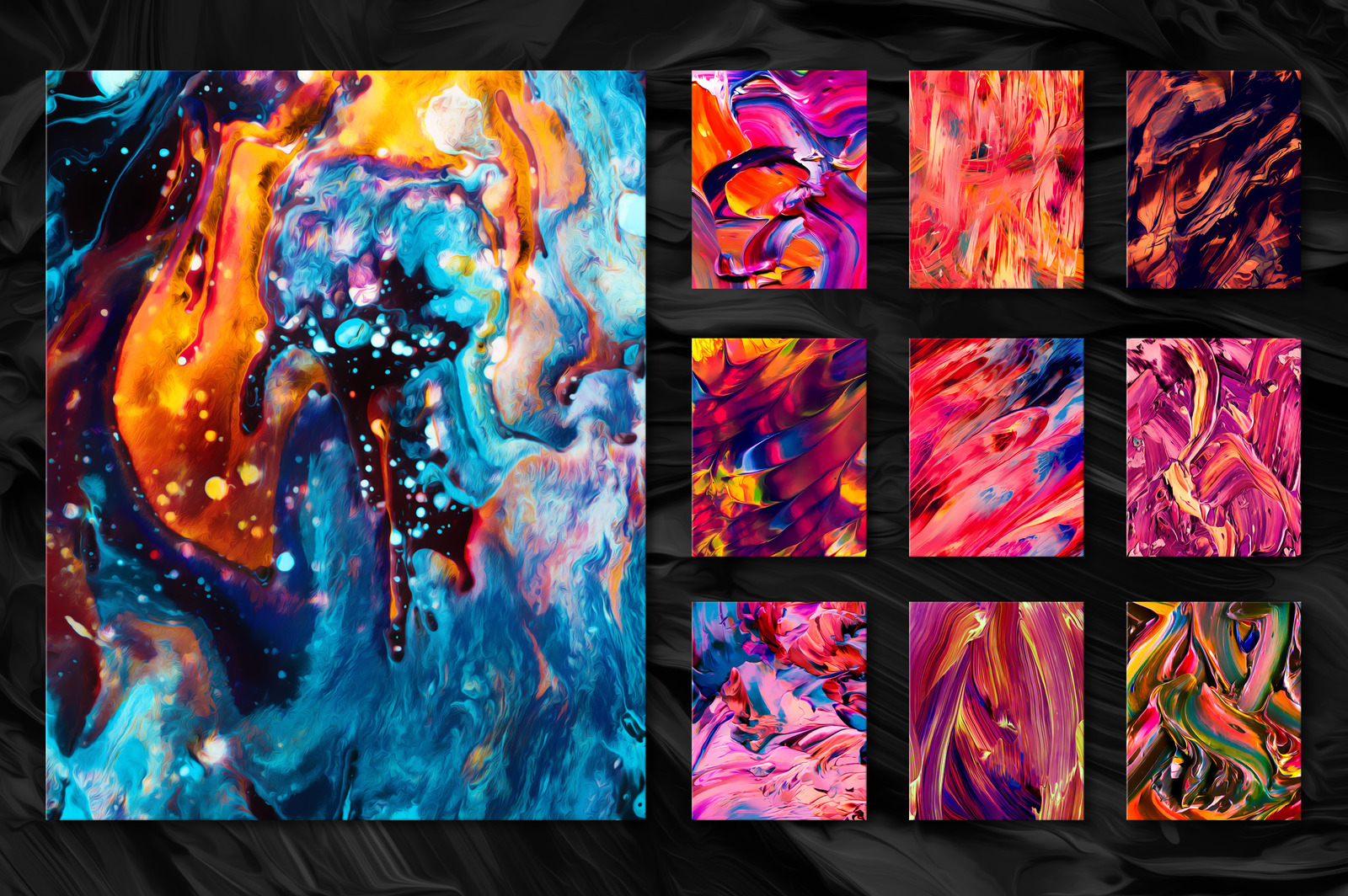 Flow Bundle: 300 Fluid Abstract Paintings