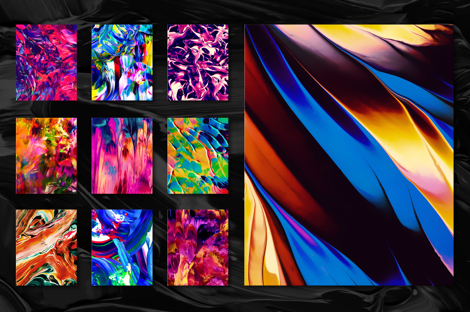 Flow Bundle: 300 Fluid Abstract Paintings