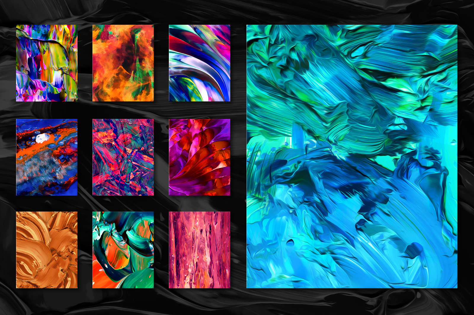 Flow Bundle: 300 Fluid Abstract Paintings