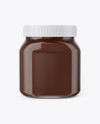 Glass Jar with Chocolate Spread Mockup - Front View