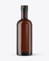 Amber Glass Bottle with Wooden Cap Mockup