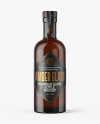 Amber Glass Bottle with Wooden Cap Mockup