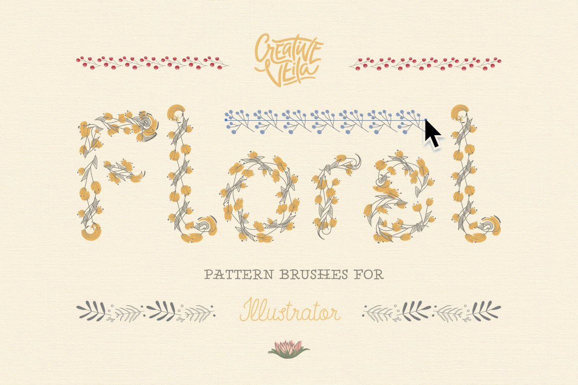 Floral Pattern Brushes For Illustrator Floral Pattern Brushes For Illustrator