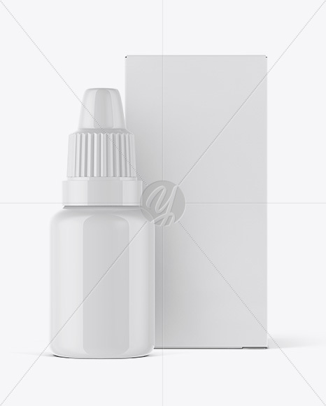 Glossy Dropper Bottle And Paper Box Mockup