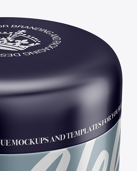 Metallic Cosmetic Jar Mockup (High Angle Shot) Metallic Cosmetic Jar Mockup (High Angle Shot)