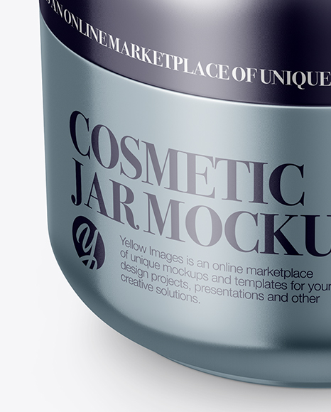Metallic Cosmetic Jar Mockup (High Angle Shot) Metallic Cosmetic Jar Mockup (High Angle Shot)