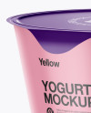 Glossy Yogurt Cup Mockup (High-Angle Shot)