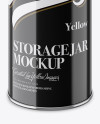 Glossy Storage Jar Mockup - Front View (High-Angle Shot)