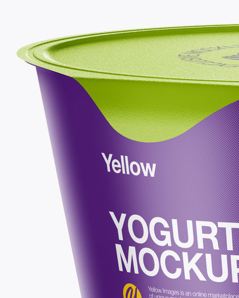 Textured Yogurt Cup Mockup (High-Angle Shot)