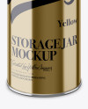 Metallic Storage Jar Mockup - Front View (High-Angle Shot) Metallic Storage Jar Mockup - Front View (High-Angle Shot)