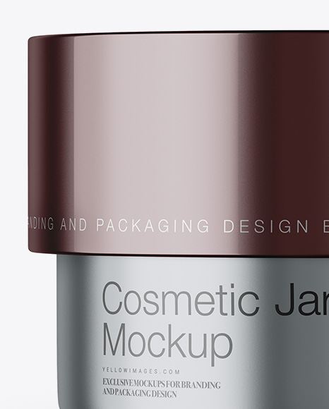 Matte Metallic Cosmetic Jar Mockup