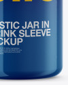 Plastic Jar in Shrink Sleeve Mockup