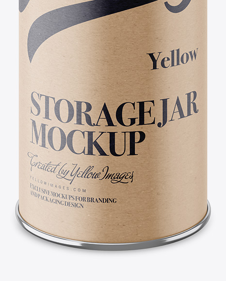 Kraft Storage Jar Mockup - Front View (High-Angle Shot)