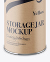 Kraft Storage Jar Mockup - Front View (High-Angle Shot)